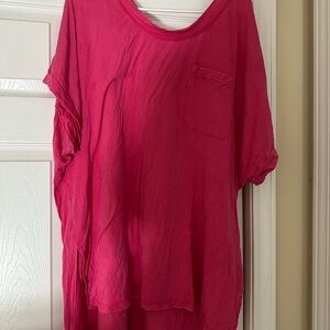 White Birch Vibrant Pink Short Sleeve Top